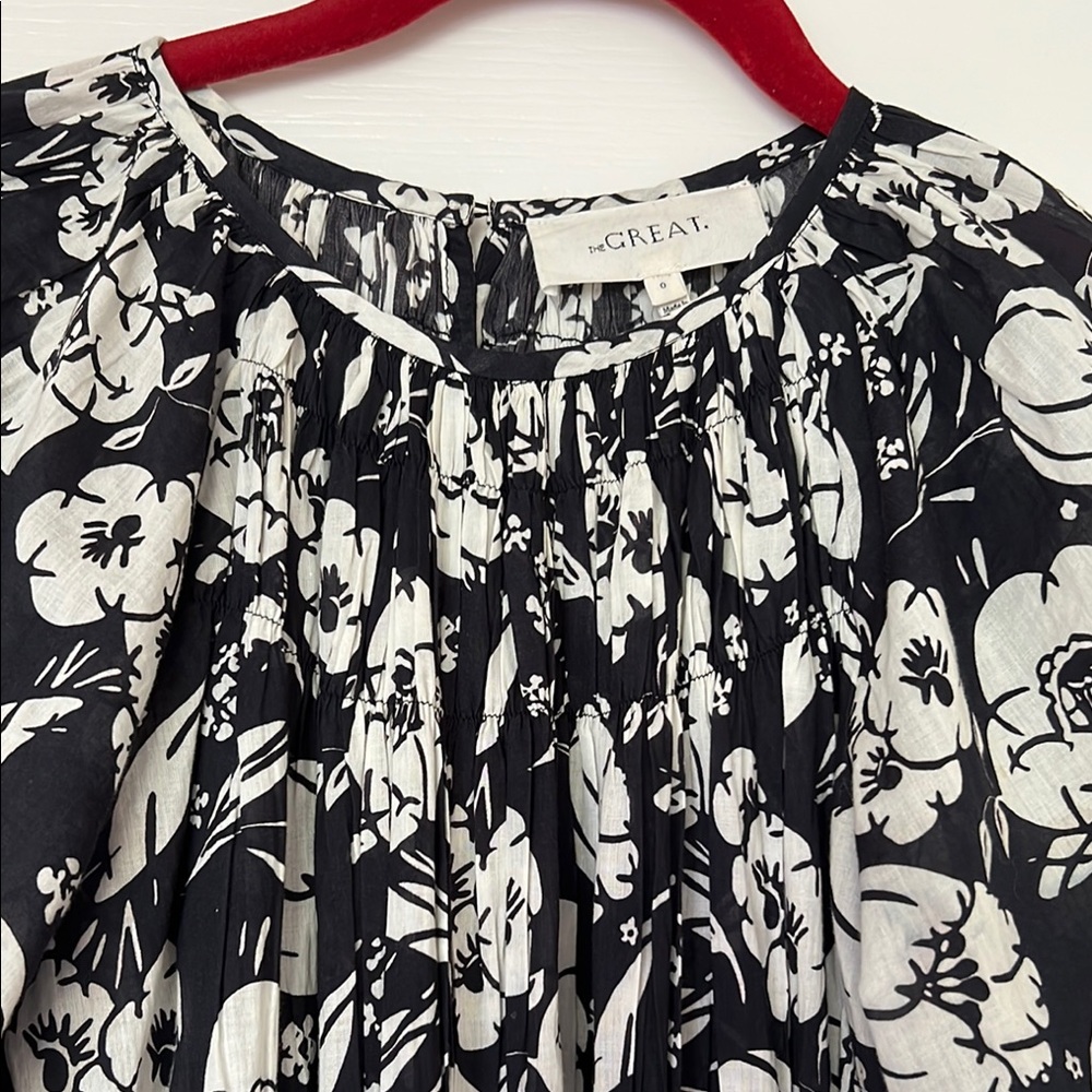 The Great. Floral Black and White Women's Dress